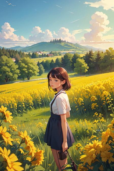 385990-2037943948-(masterpiece_1.2), (best quality_1.2), 1girl, outdoors, Rapeseed, _lora_GoodHands-vanilla_1_, scenery.png
